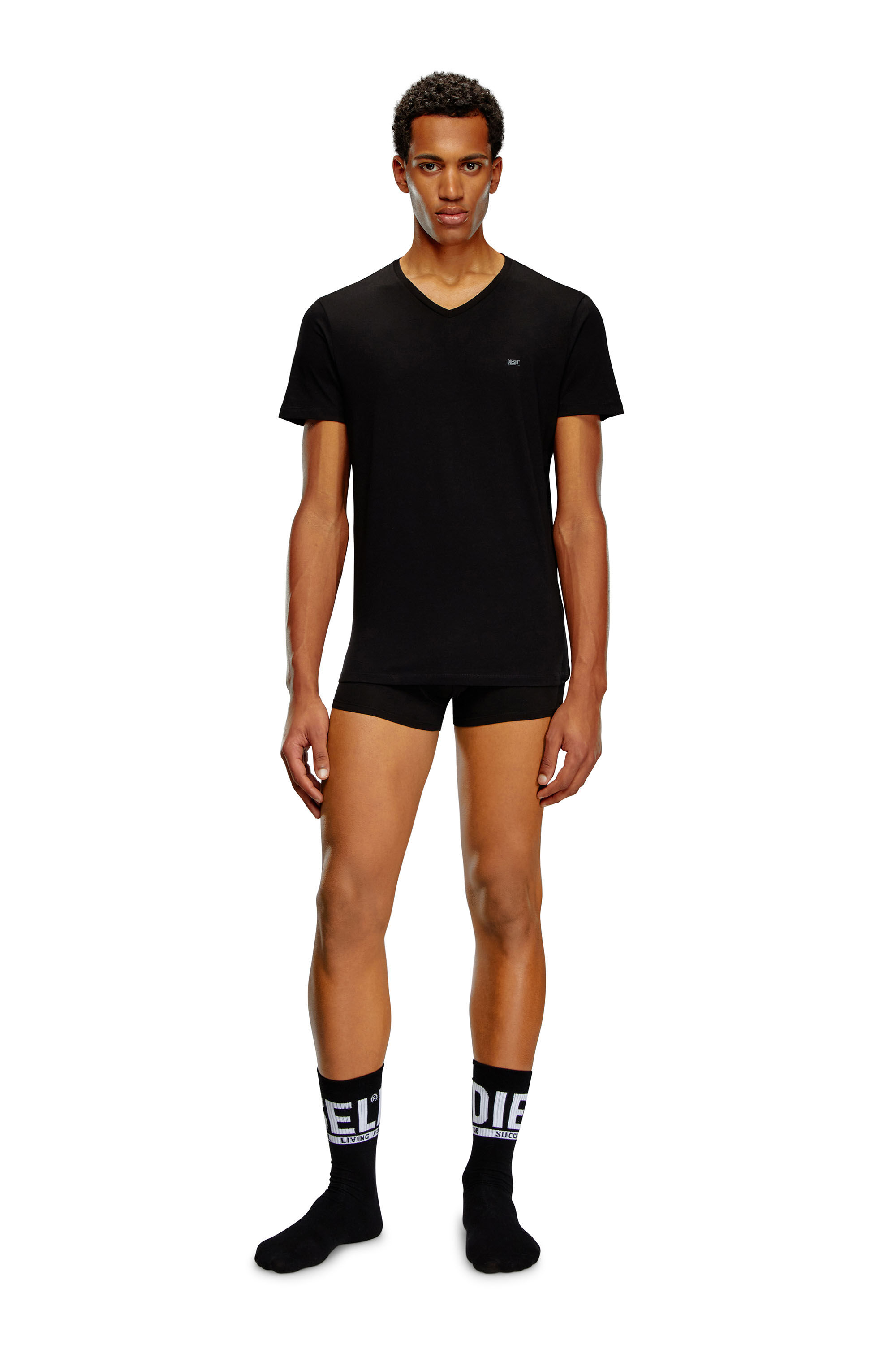 Diesel - UMTEE-MICHAEL3PACK, Man's Three-pack of V-neck T-shirts in Black - 1