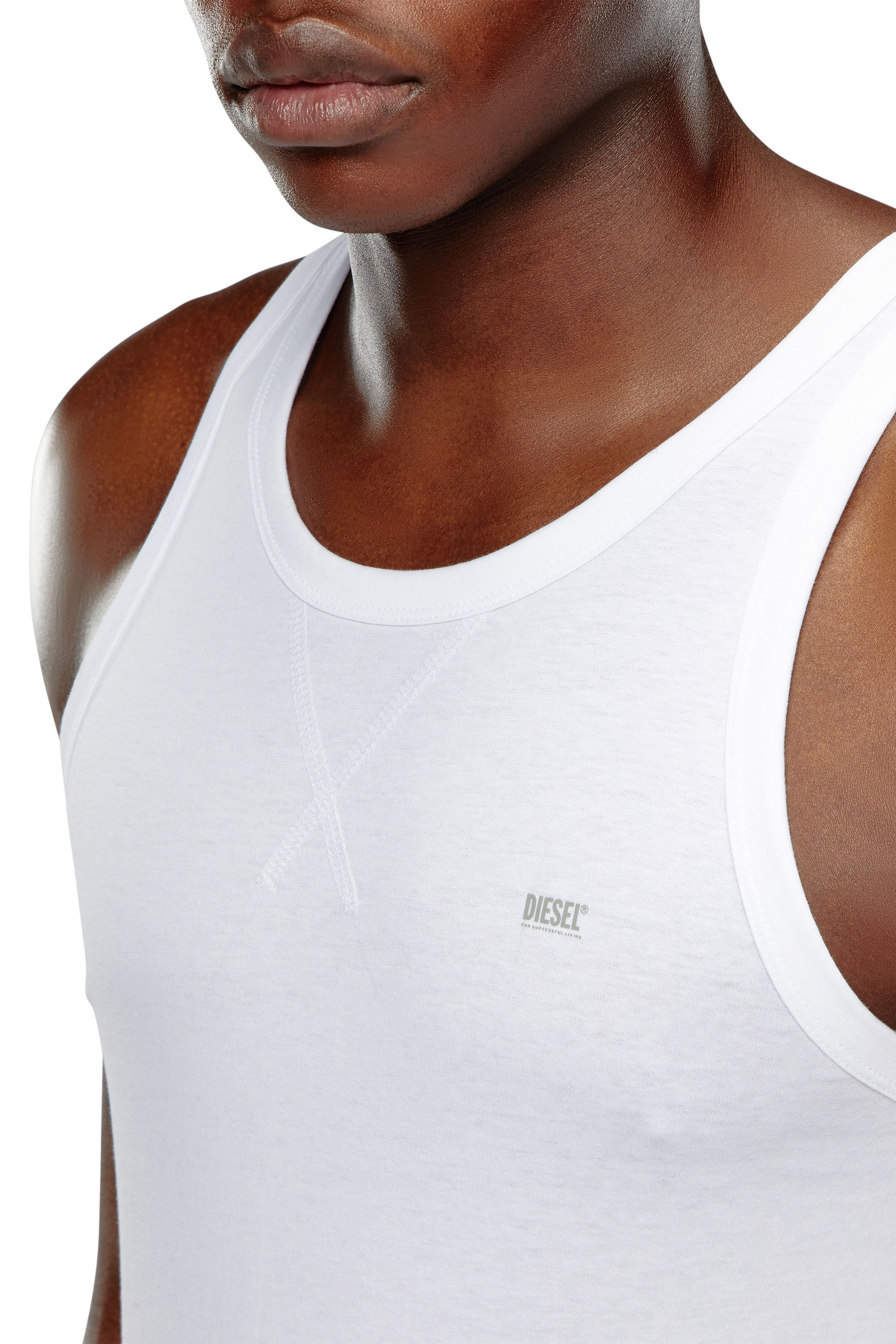 Diesel - UMTK-WALTYTWOPACK, Man's Two-pack of cotton tank tops in White - 5