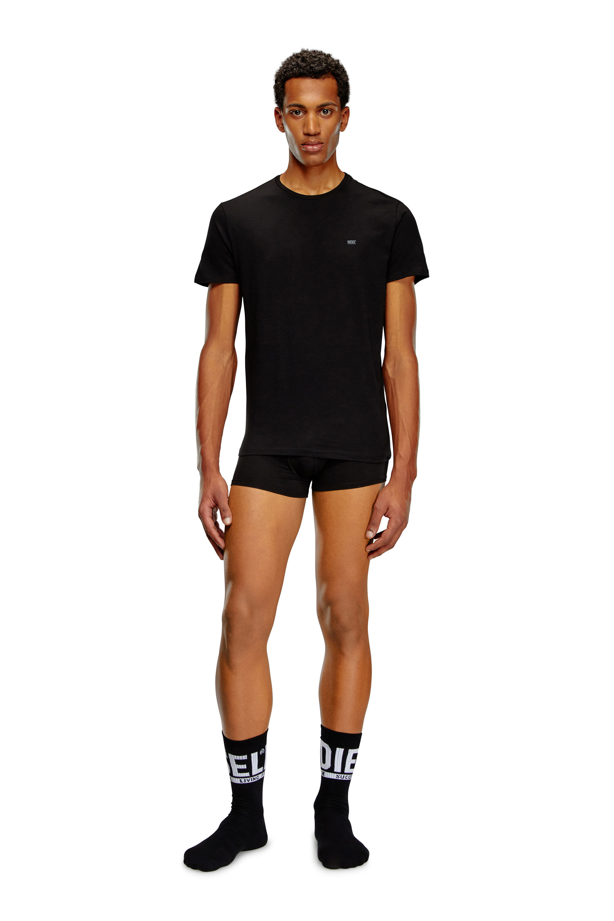 Diesel - UMTEE-JAKETHREEPACK, Man's Three-pack crew-neck T-shirts in Black - 1