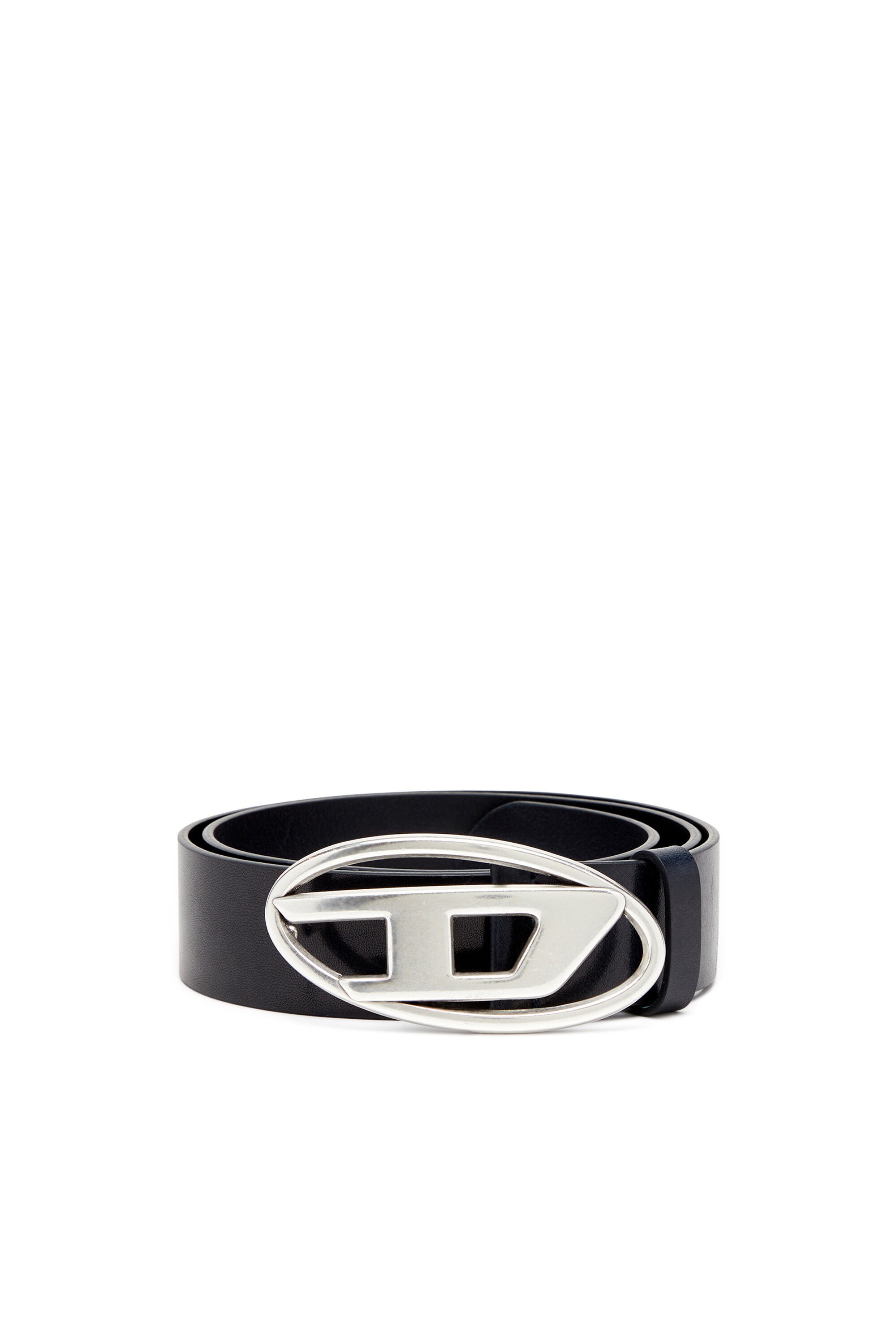 B-1DR: Leather Belt with silver D logo buckle | Diesel