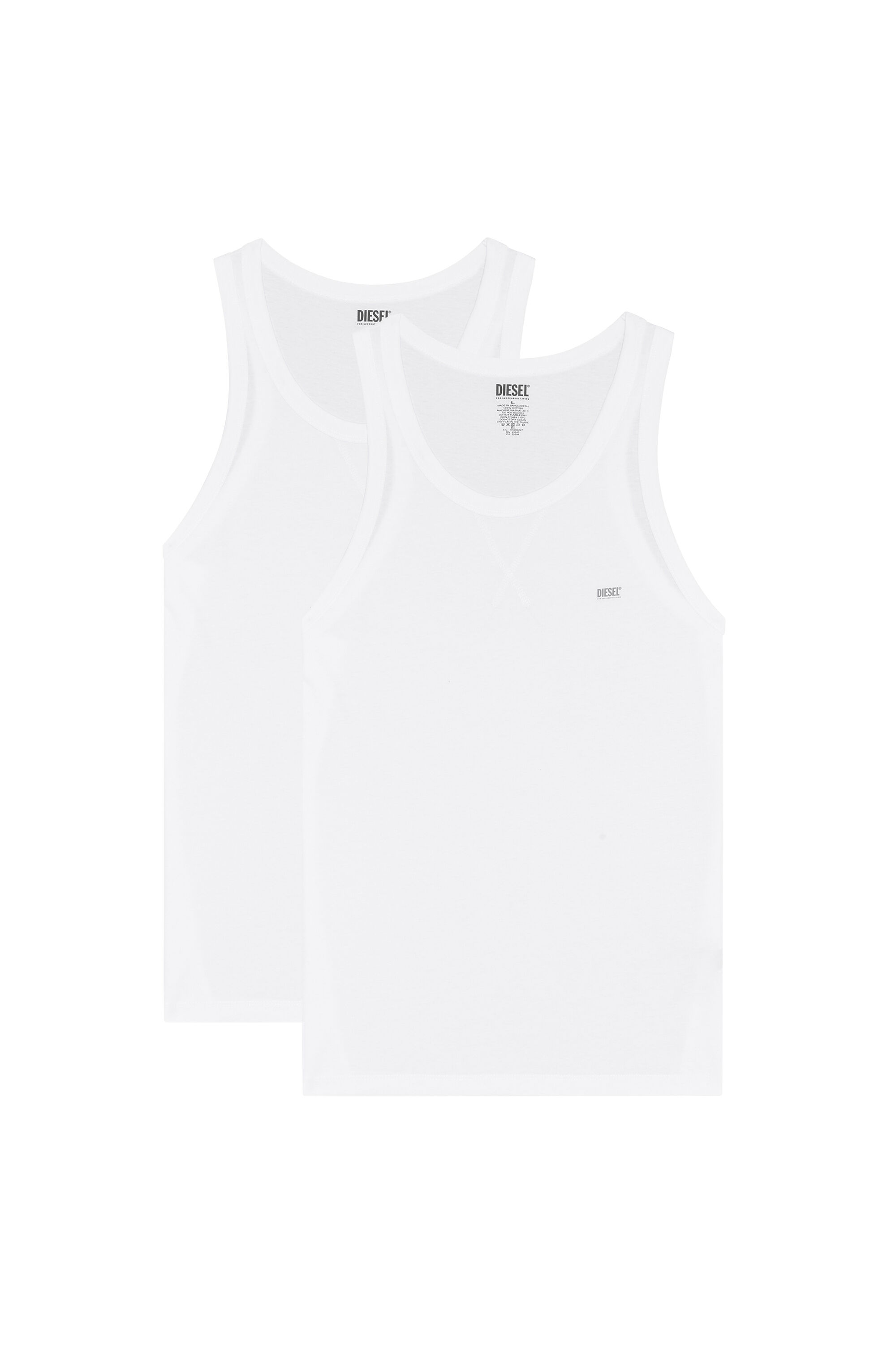 Diesel - UMTK-WALTYTWOPACK, Man's Two-pack of cotton tank tops in White - 2