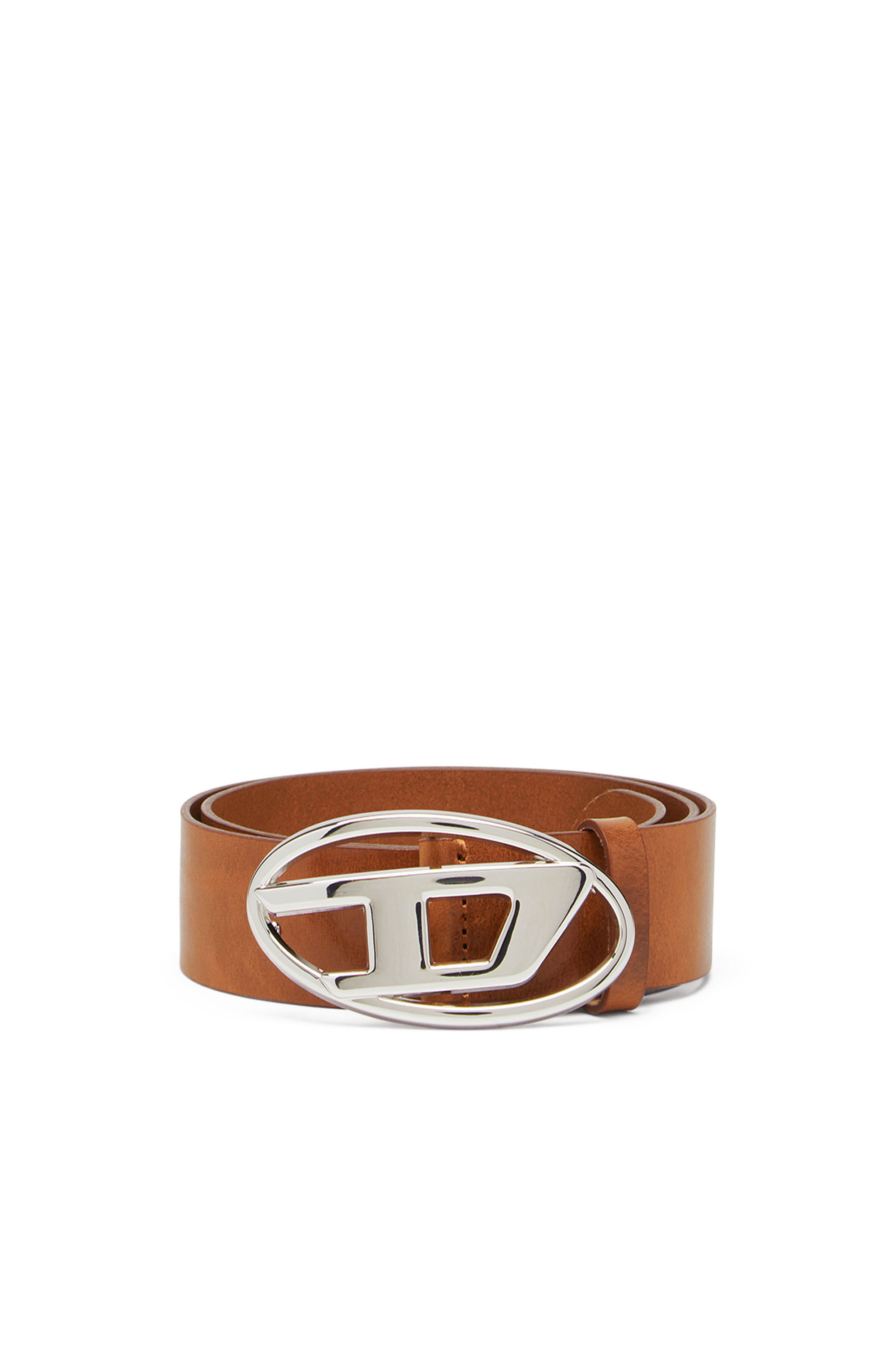 Diesel - B-1DR W, Woman's 3.9cm belt with D logo buckle in Light Brown - 1