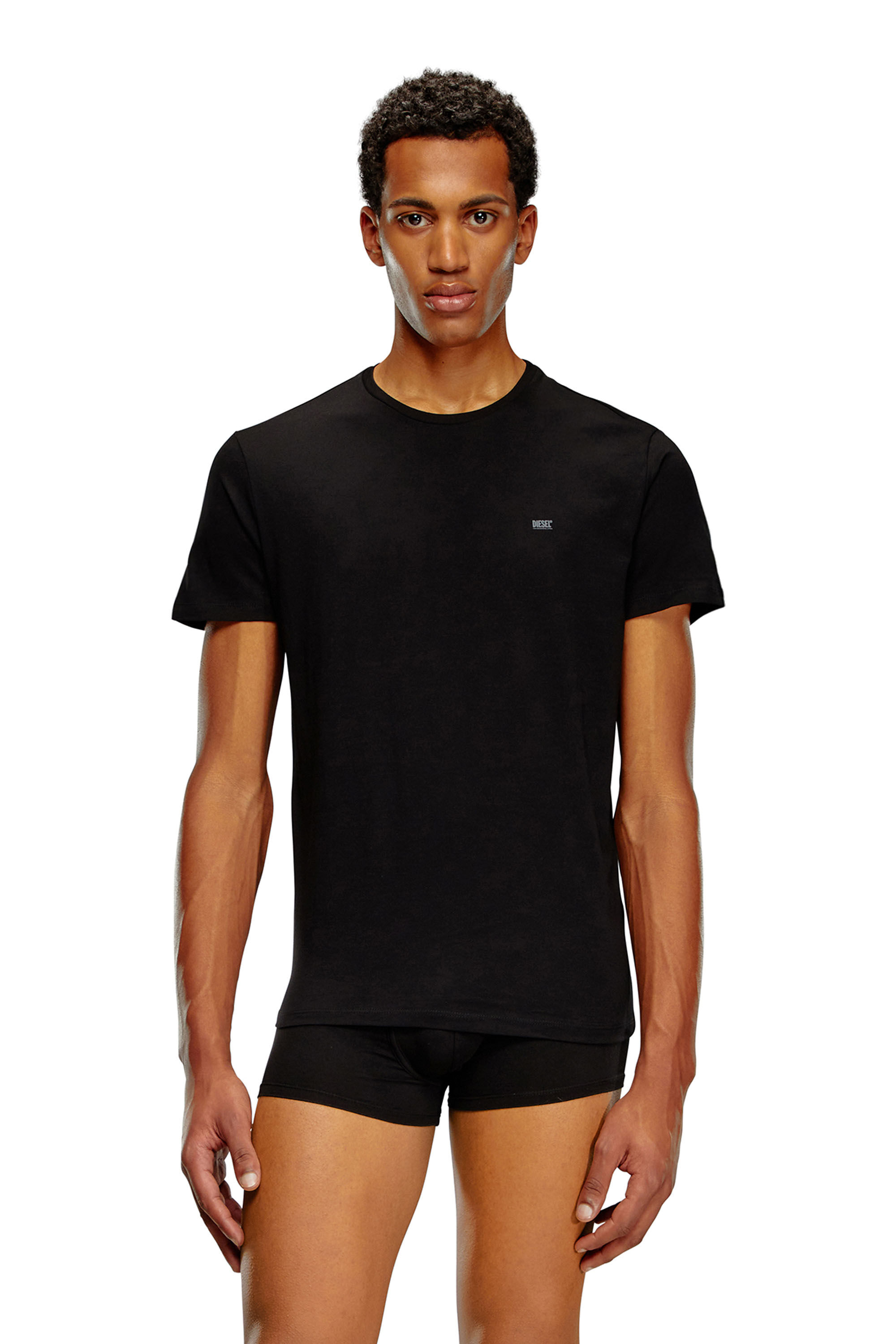 Diesel - UMTEE-JAKETHREEPACK, Man's Three-pack crew-neck T-shirts in Black - 3