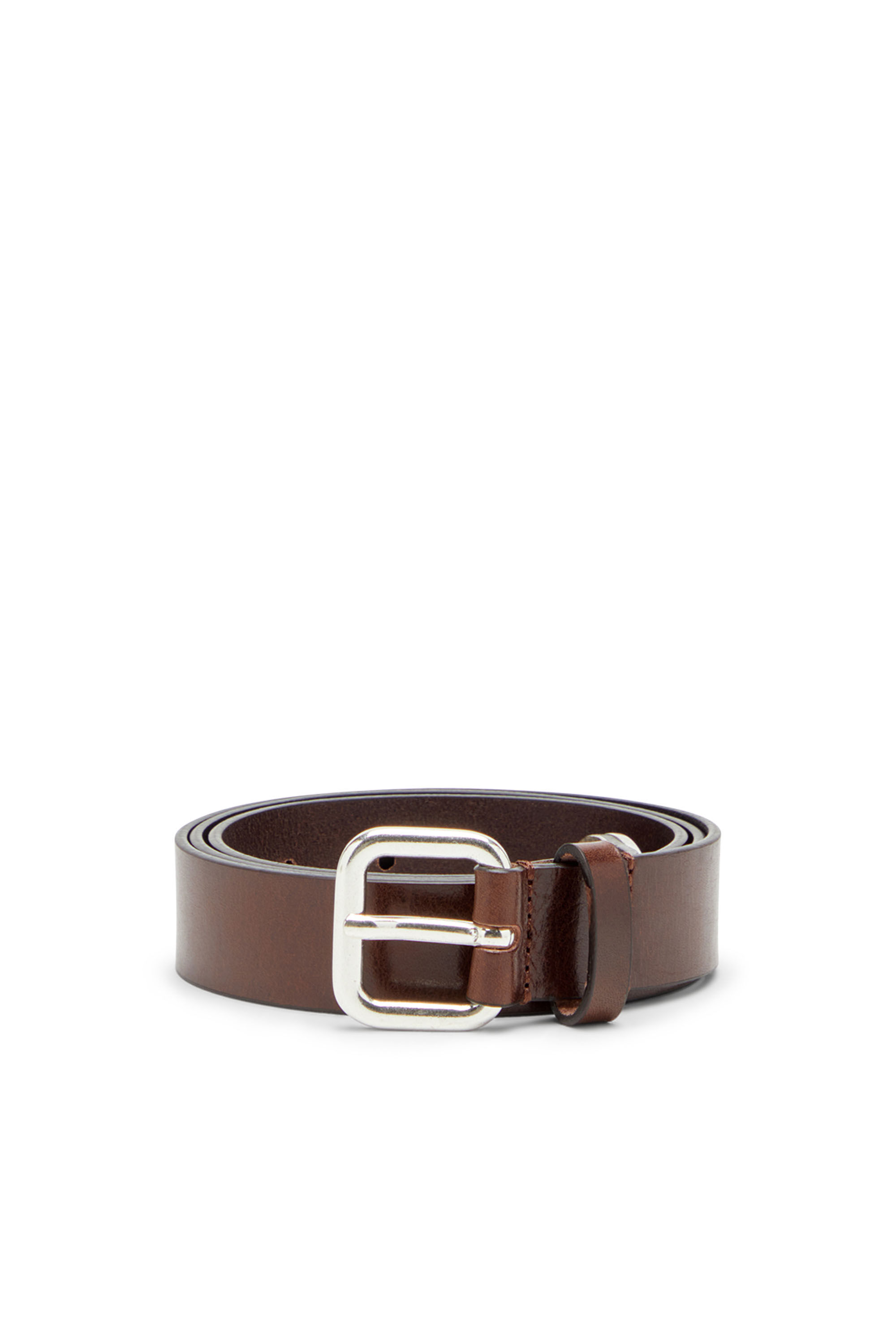 Diesel - B-INLAY, Unisex's 2.9cm leather belt with oval d logo in Brown - 1