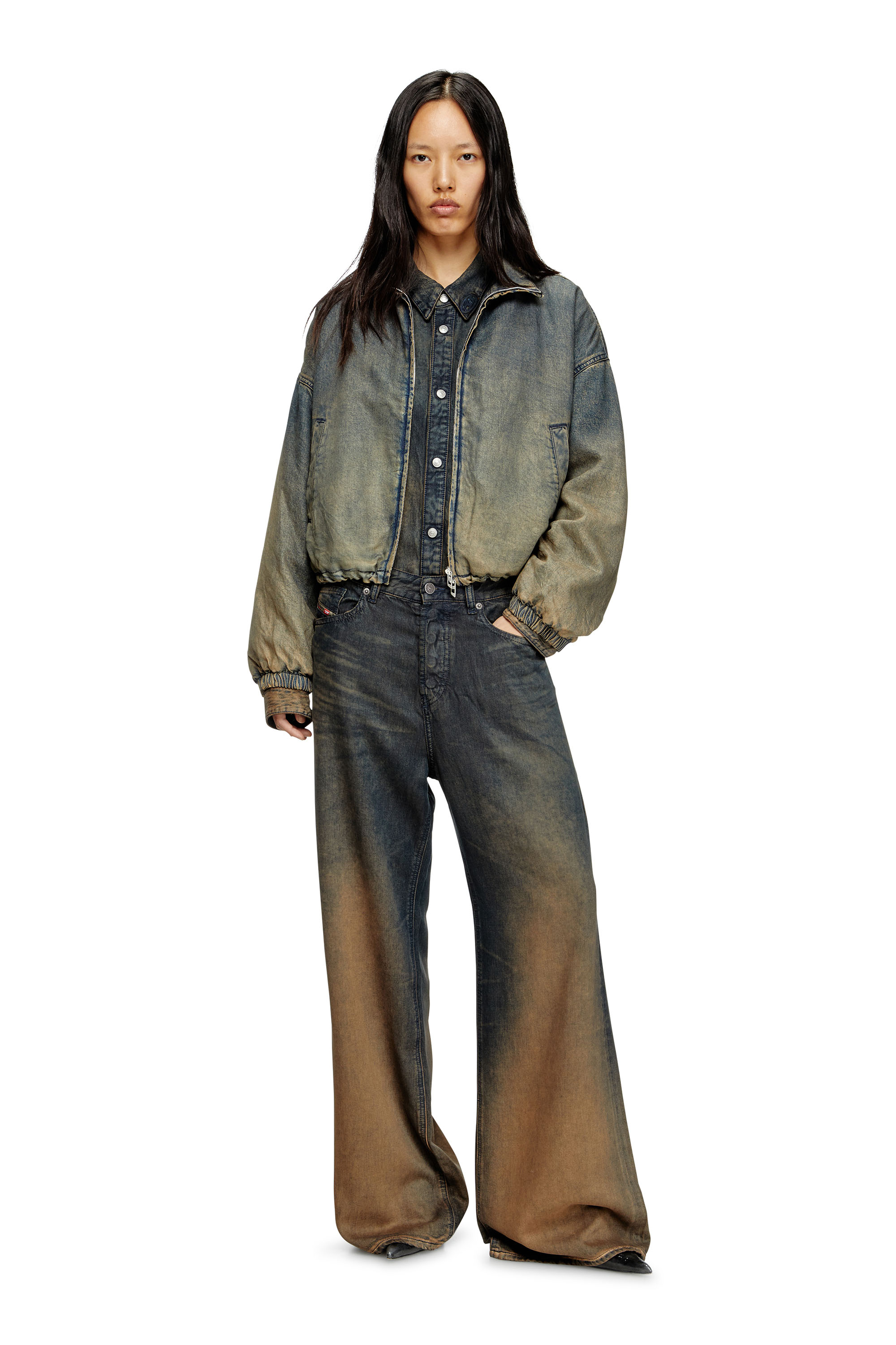 Diesel - Woman's Relaxed Jeans 1996 D-Sire 068TF, Blue/Brown - 2