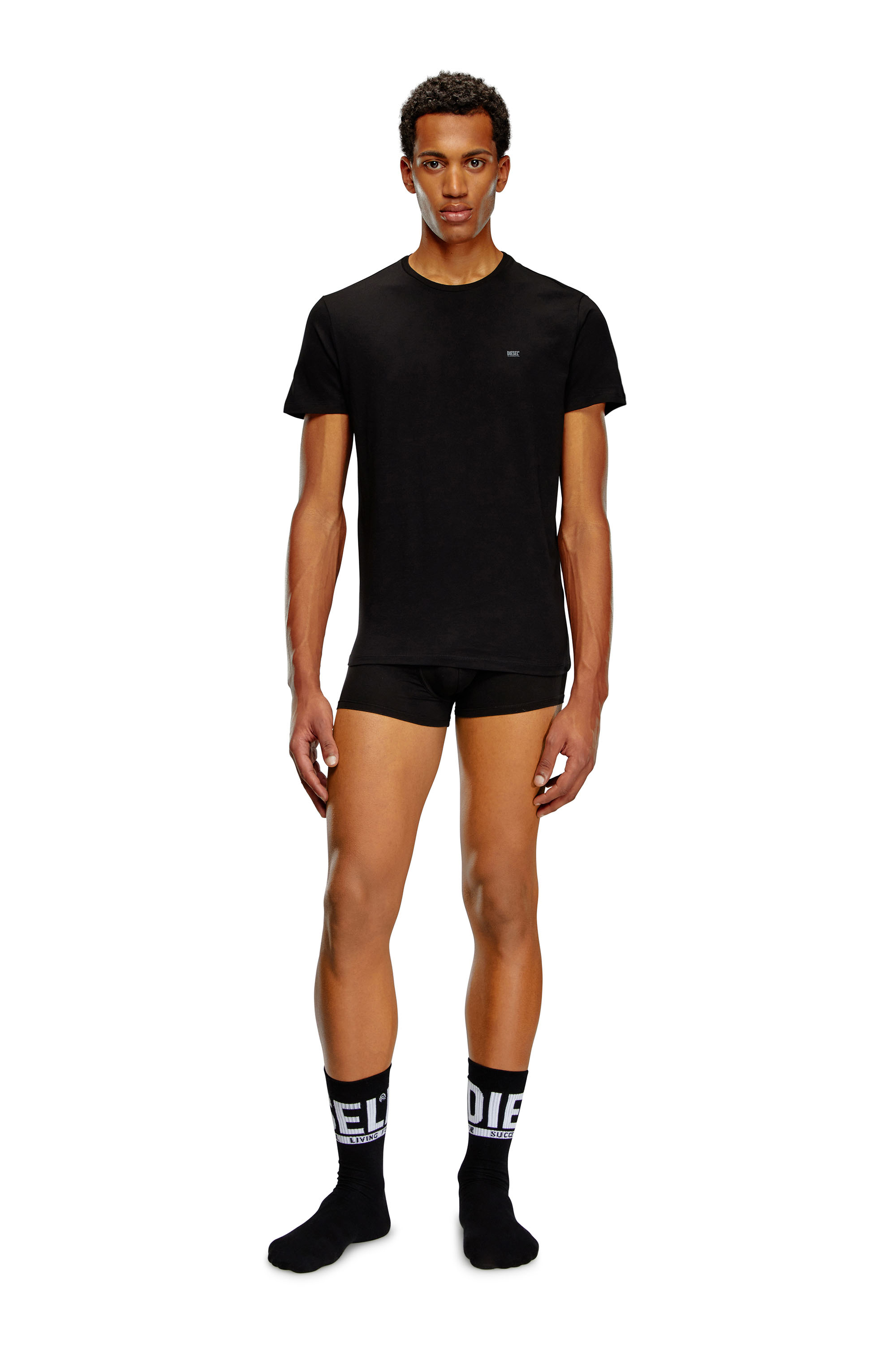 Diesel - UMTEE-JAKETHREEPACK, Man's Three-pack crew-neck T-shirts in Black - 3