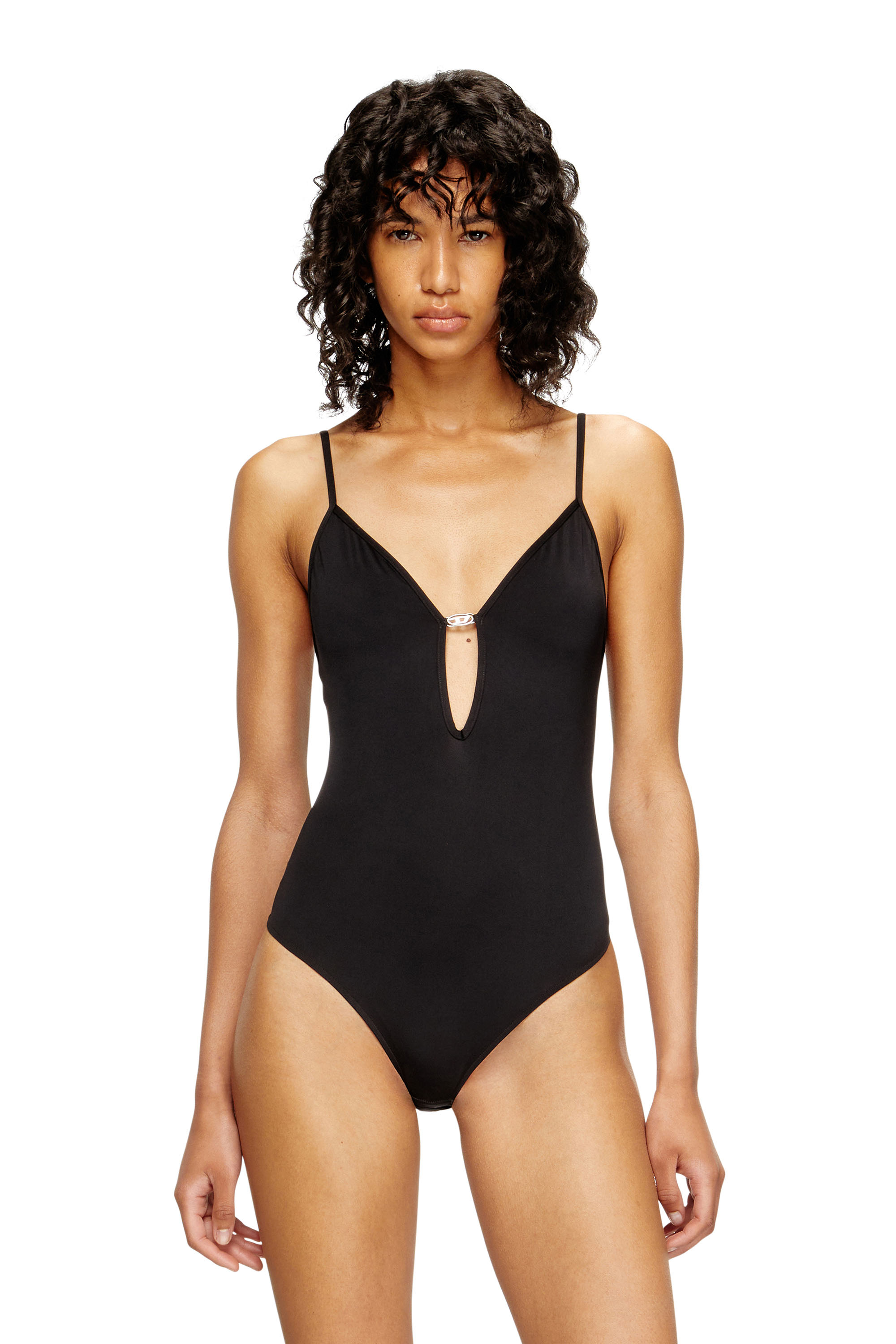 Diesel - UFBY-OVAL-D-BODYSUIT, Woman's Oval D bodysuit in Black - 2